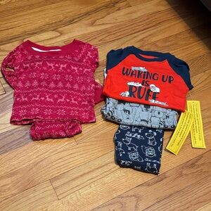 Red and Gray Baby Outfit Set